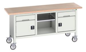 Verso Mobile Work Benches for assembly and production Verso 1750x600 Mobile Storage Bench M21